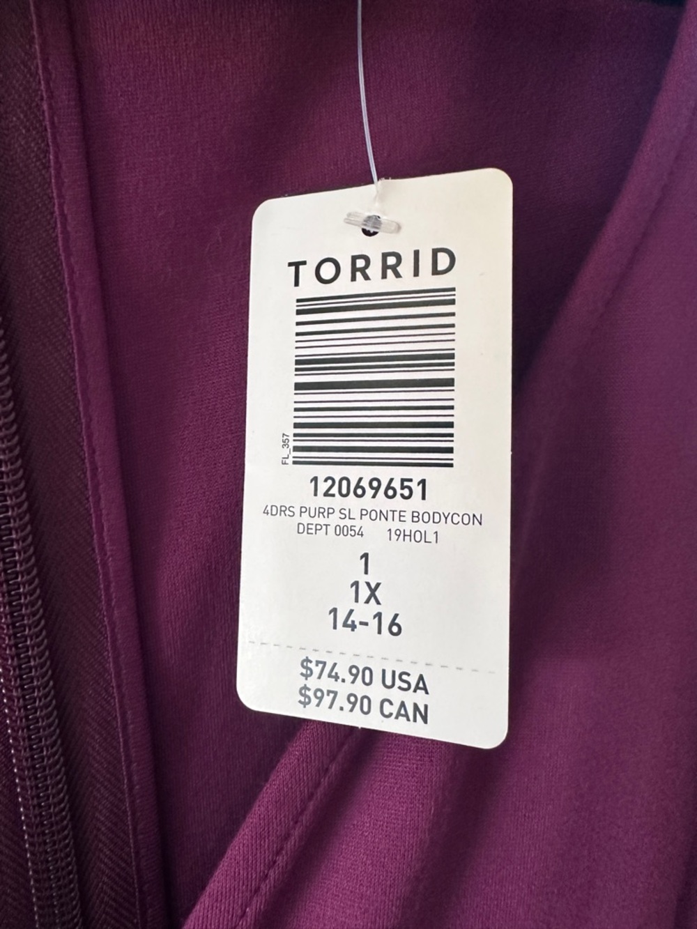 torrid Plum V-Neck Wrap-Hem Midi Dress - Picture 3 of 6